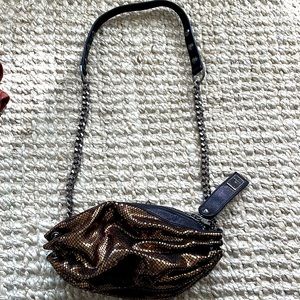 Michele Snakeskin Copper Mini Bag